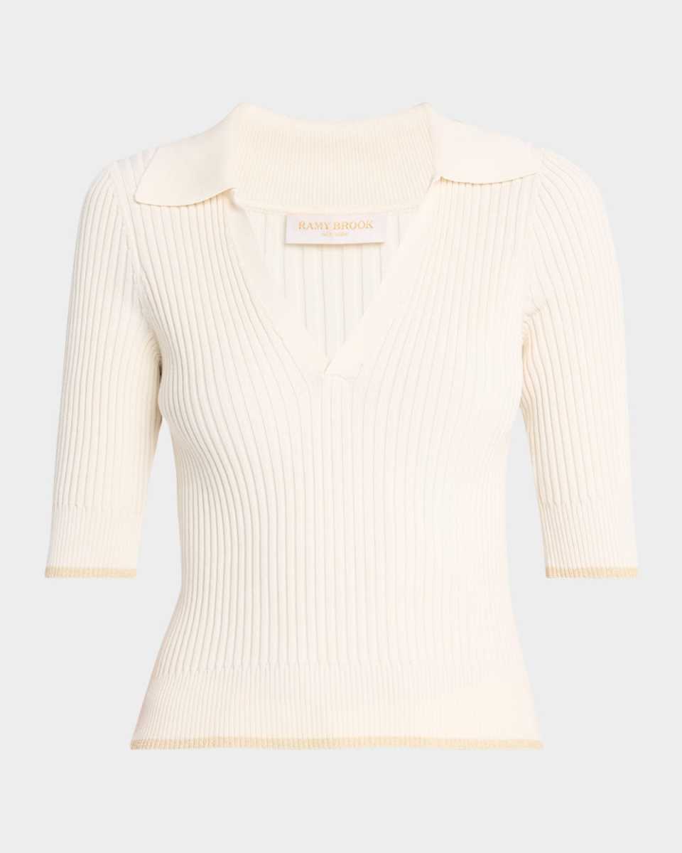 Kelly Ribbed Short-Sleeve Sweater